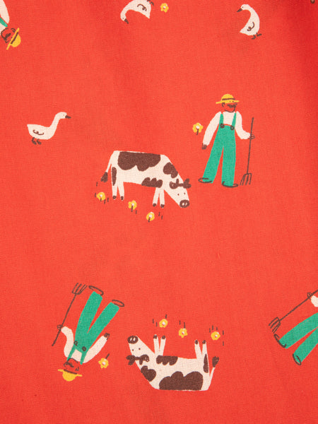 Farm Adventure All Over Woven Pants – red