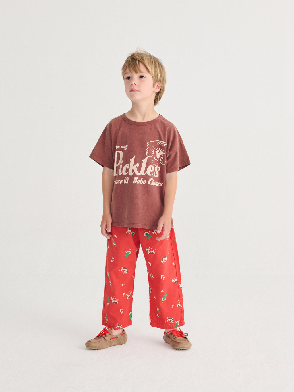 Farm Adventure All Over Woven Pants – red