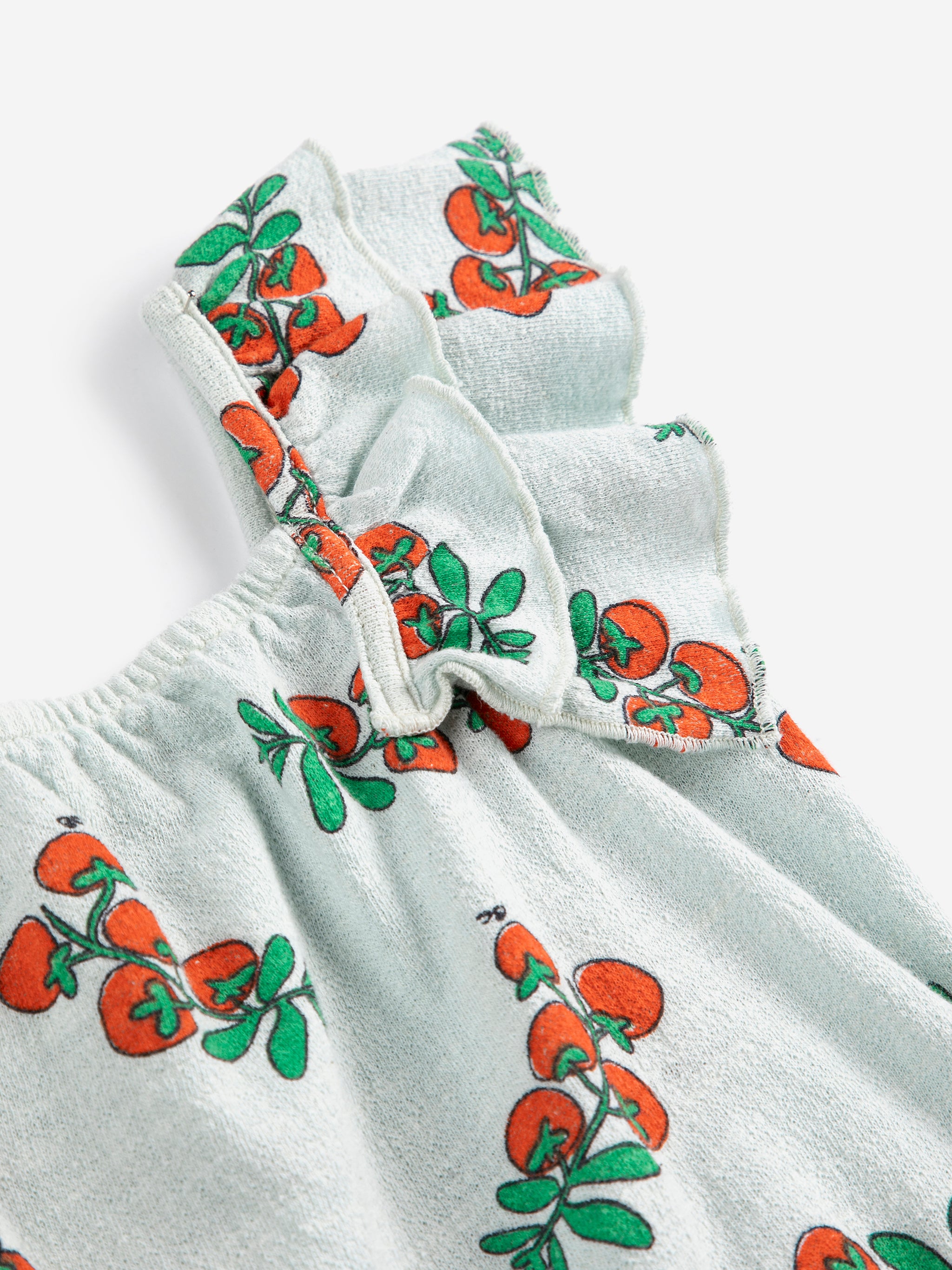 Juicy Tomatoes All Over Ruffled Dress – light blue