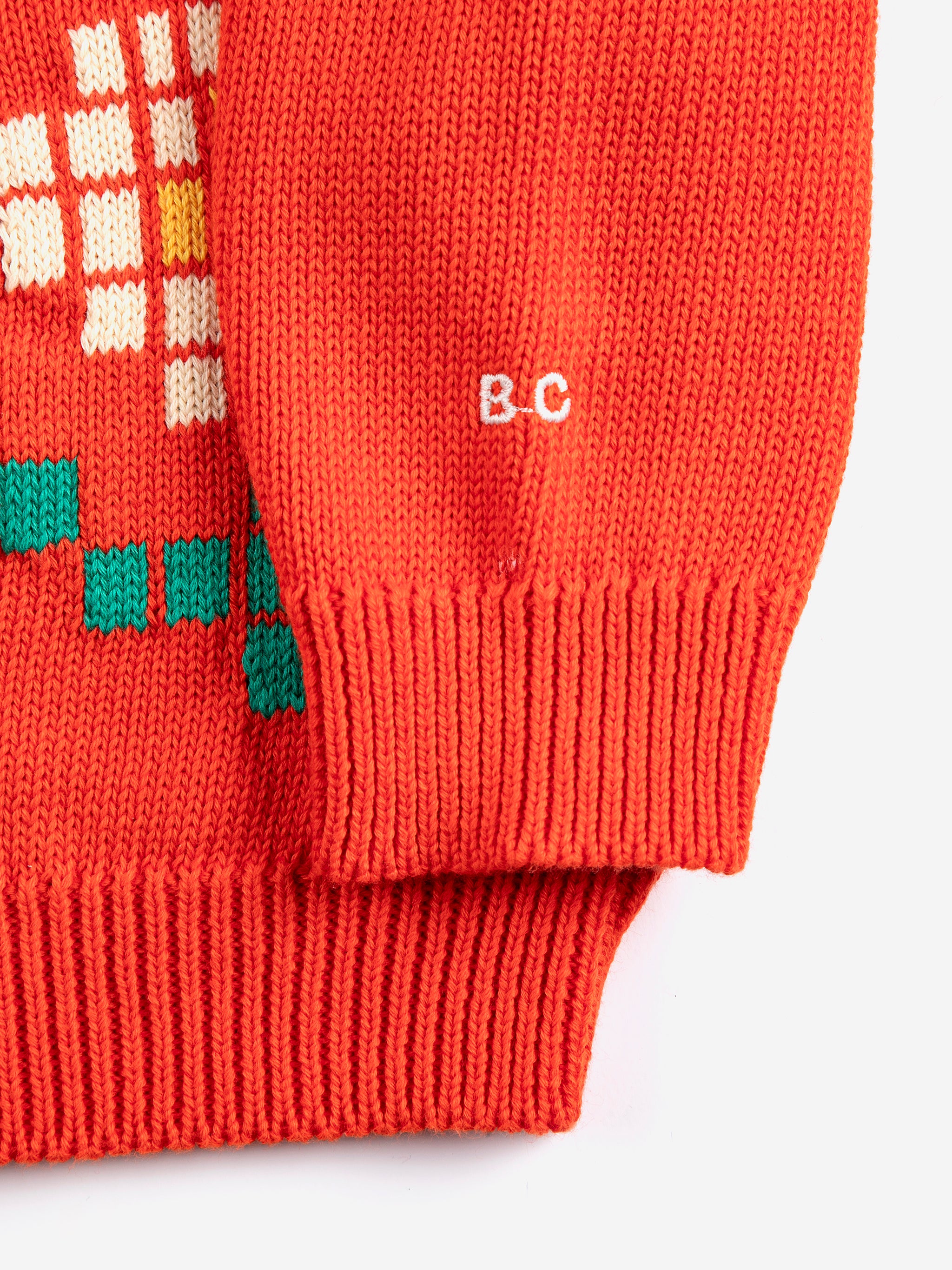 Pixel Daisy Cardigan – red