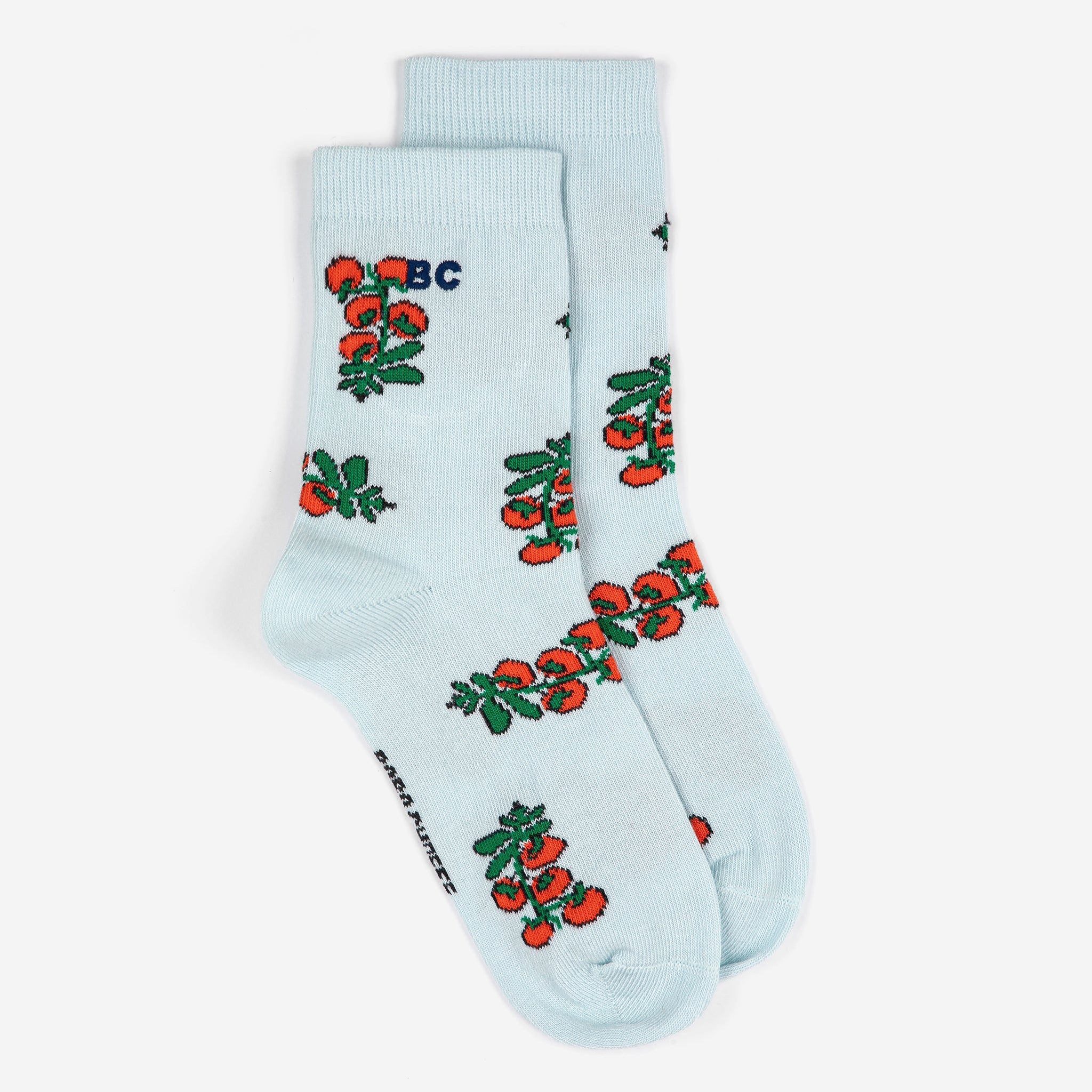Juicy Tomatoes All Over Short Socks – light blue