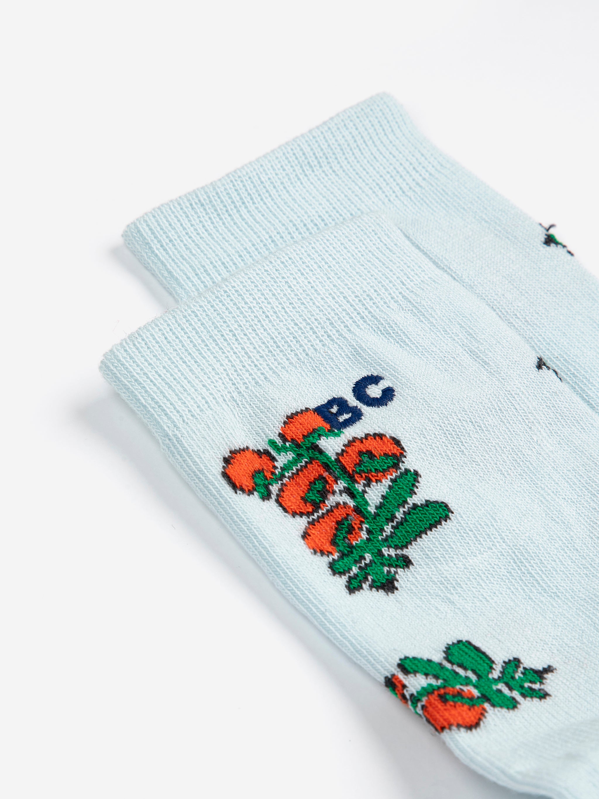 Juicy Tomatoes All Over Short Socks – light blue