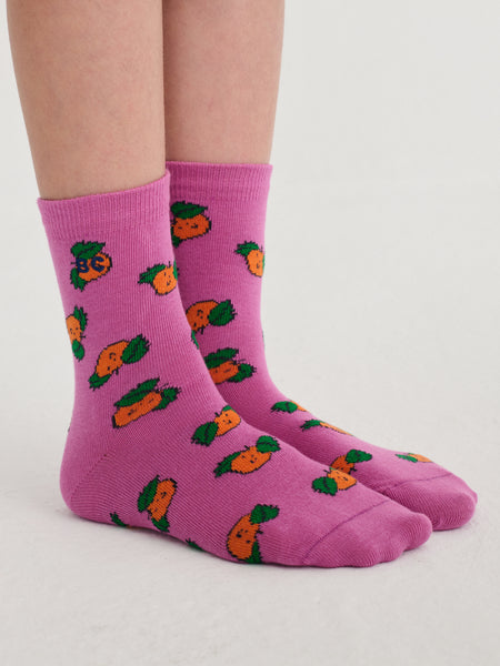 Tangerine All Over Short Socks – purple