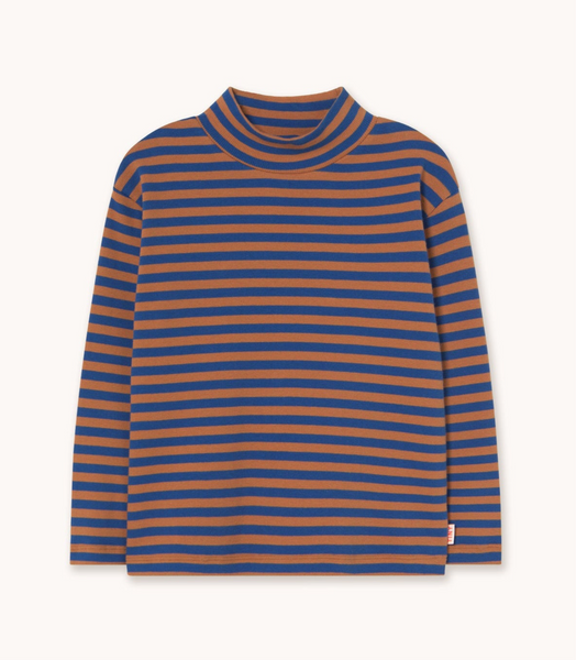 Stripes Rib Mockneck – dark blue