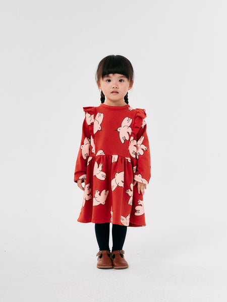 Freedom Bird All Over Ruffle Dress