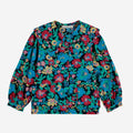 Flowers All Over Woven Blouse – midnight blue