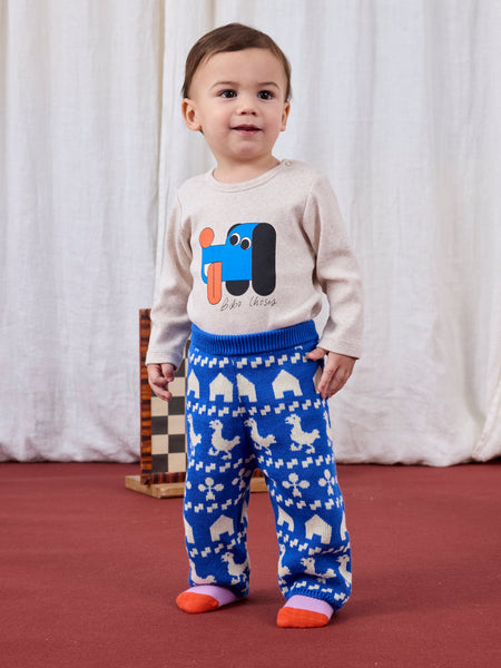 Farm All Over Knitted Pants – blue