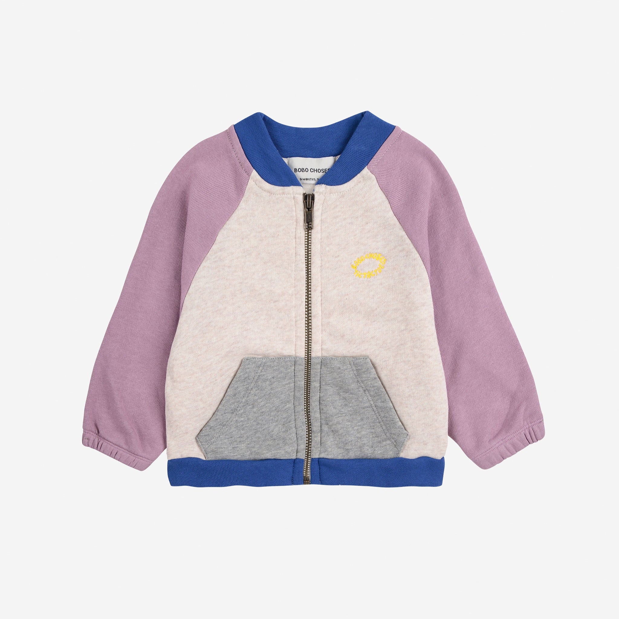 Tic Tac Toe Color Block Zipped Sweatshirt – lavender