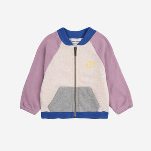 Tic Tac Toe Color Block Zipped Sweatshirt – lavender