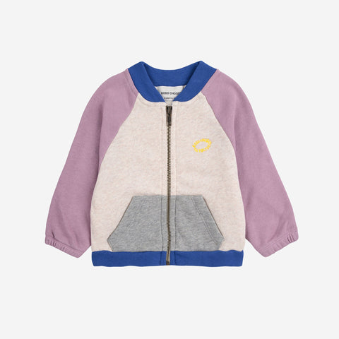 Tic Tac Toe Color Block Zipped Sweatshirt – lavender