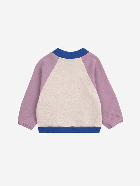 Tic Tac Toe Color Block Zipped Sweatshirt – lavender