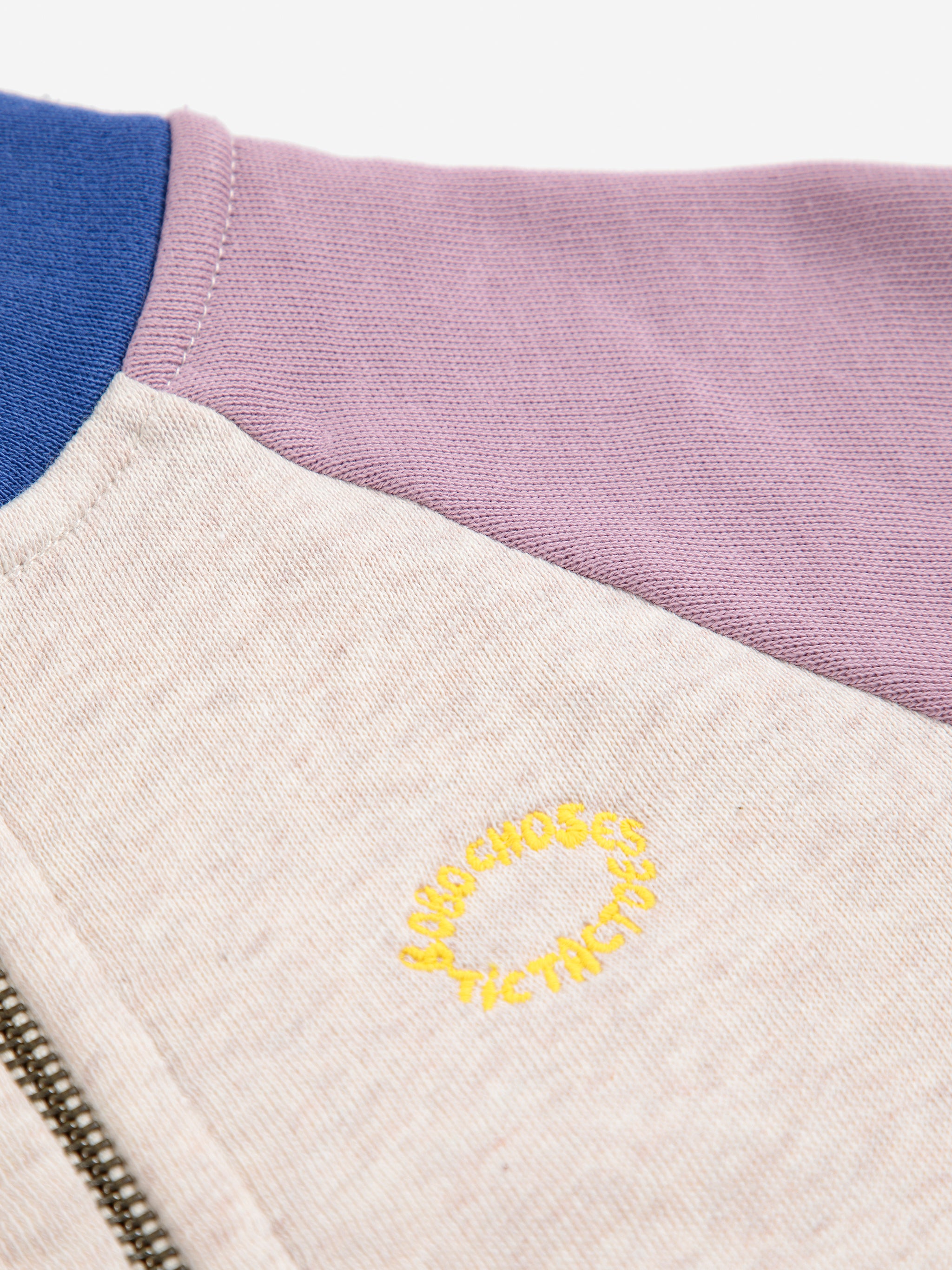 Tic Tac Toe Color Block Zipped Sweatshirt – lavender
