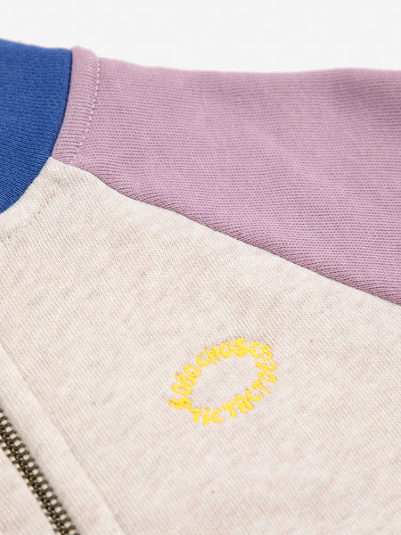 Tic Tac Toe Color Block Zipped Sweatshirt – lavender