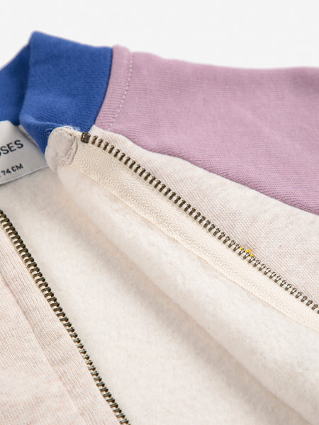 Tic Tac Toe Color Block Zipped Sweatshirt – lavender