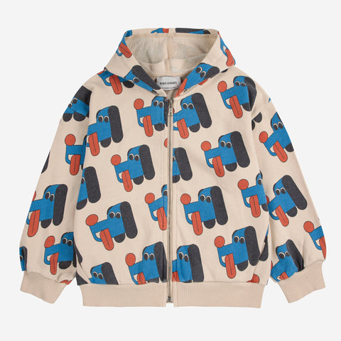 Doggy Mate all over zipped hoodie – offwhite