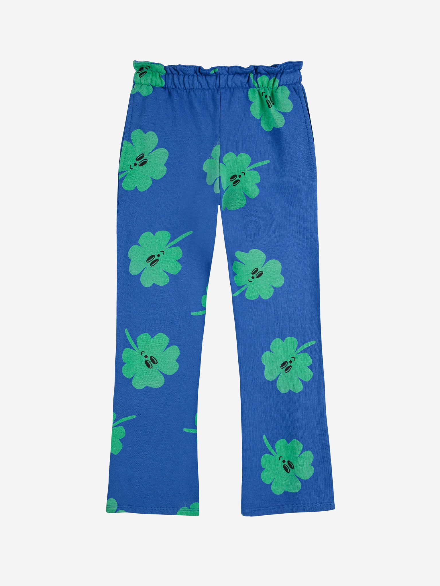 Lucky Clover All Over Flare Jogging Pants – blue