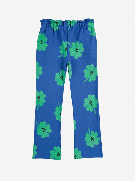 Lucky Clover All Over Flare Jogging Pants – blue