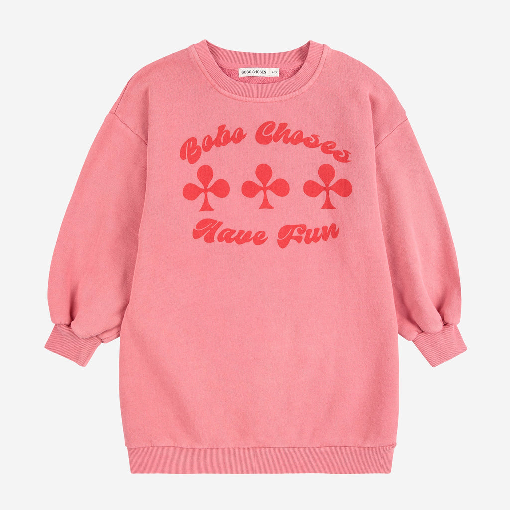 Have Fun Sweatshirt Dress – pink