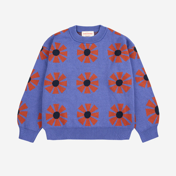 Kaleidoscope all over jacquard jumper – purple