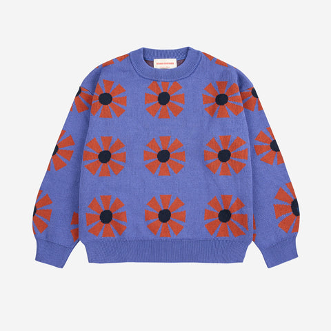 Kaleidoscope all over jacquard jumper – purple