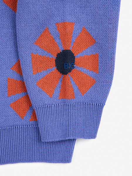 Kaleidoscope all over jacquard jumper – purple