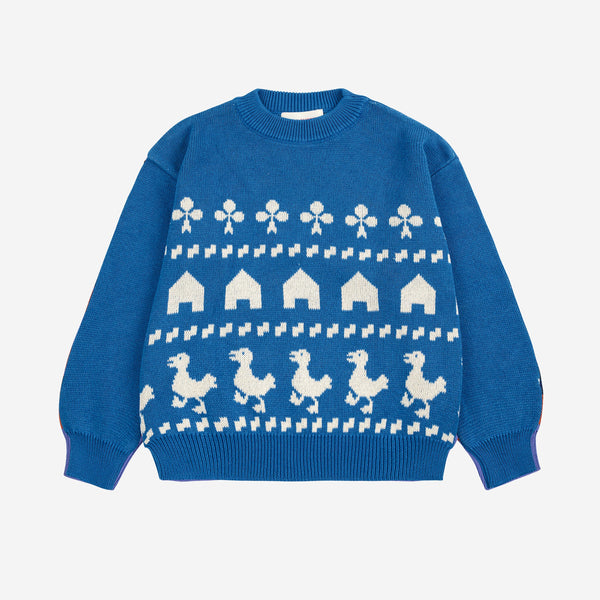 Farm jacquard jumper – blue