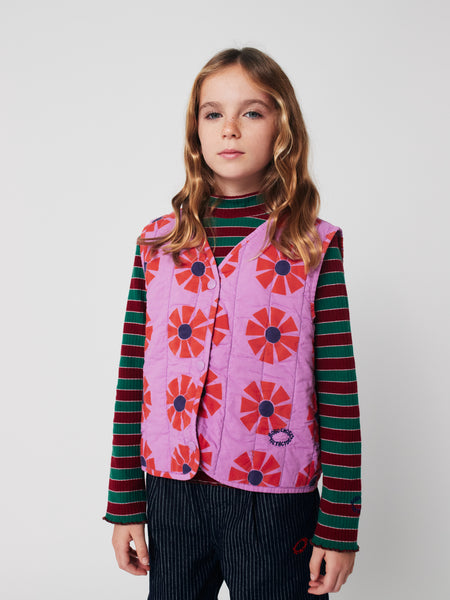 Kaleidoscope All Over Quilted Woven Vest – offwhite
