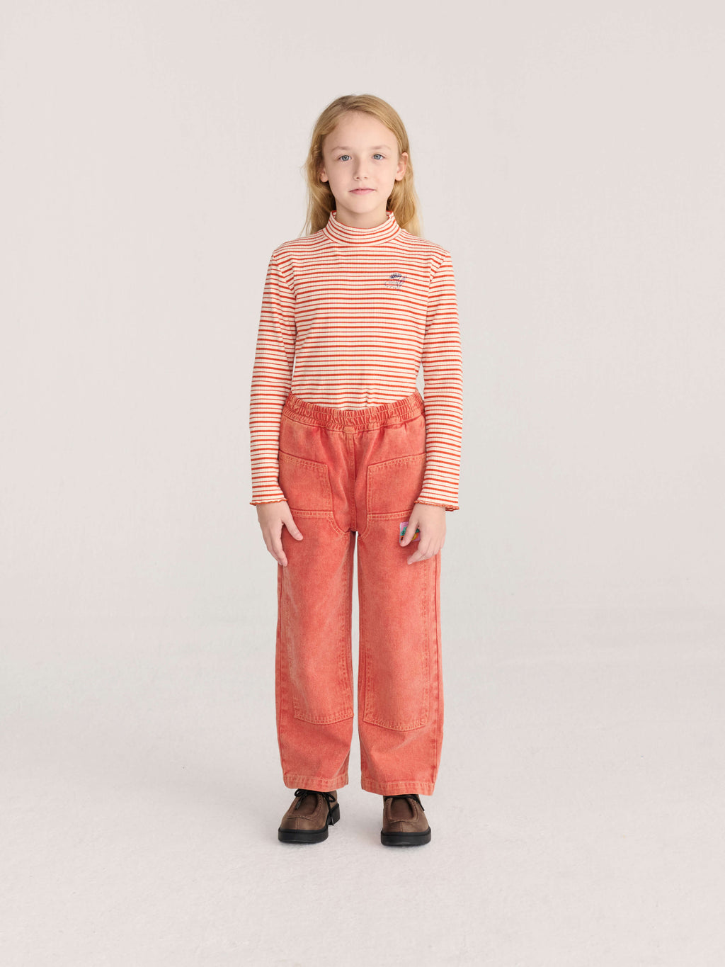 Energy Flower Stripes Turtle Neck T-Shirt