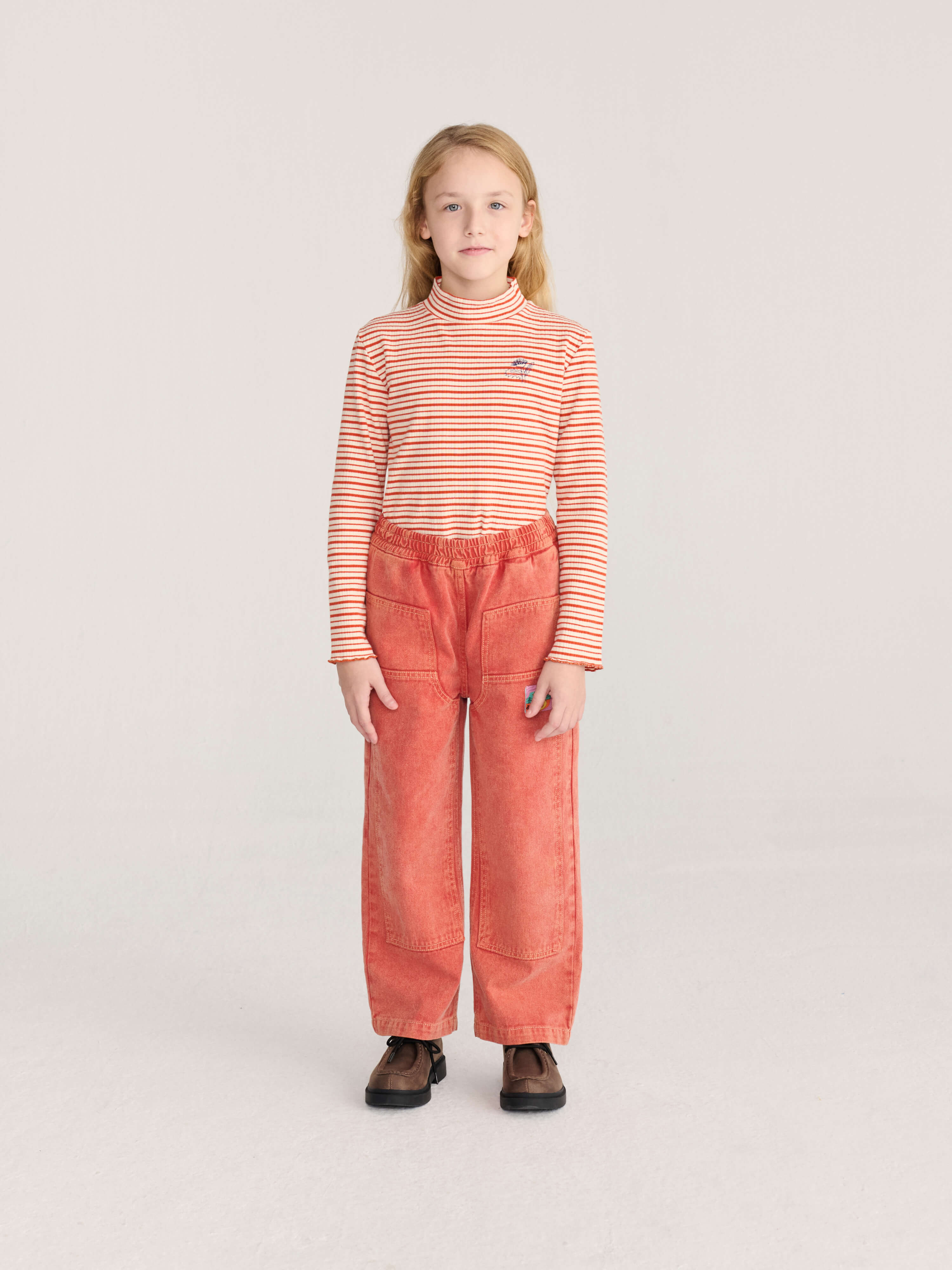Energy Flower Stripes Turtle Neck T-Shirt