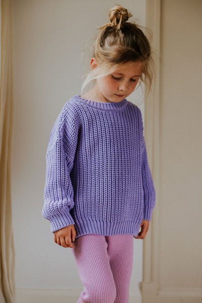 Chunky Knitted Sweater – lavender