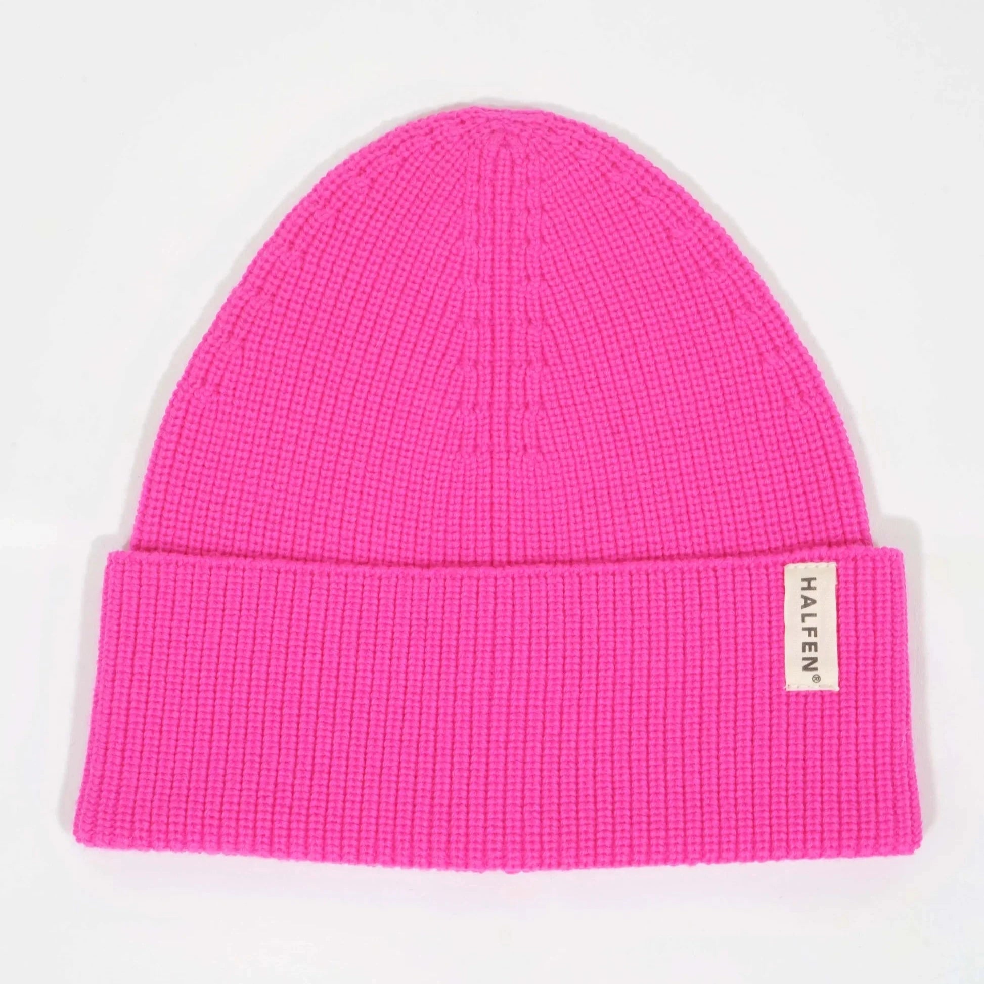 Strick Beanie Merino – neon pink