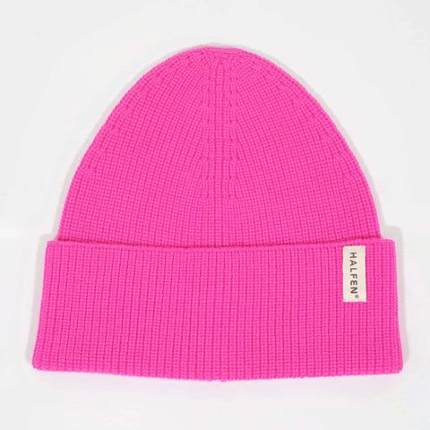 Strick Beanie Merino – neon pink