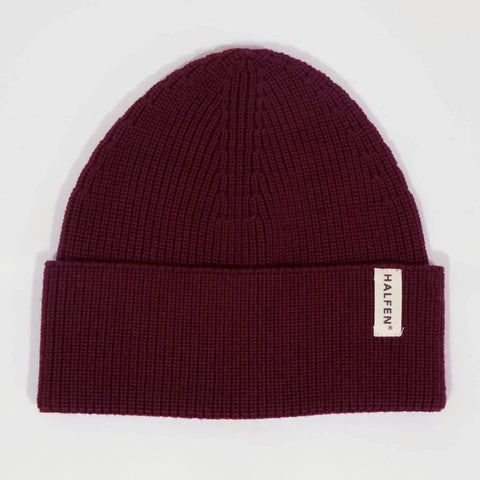 Strick Beanie Merino – cherry
