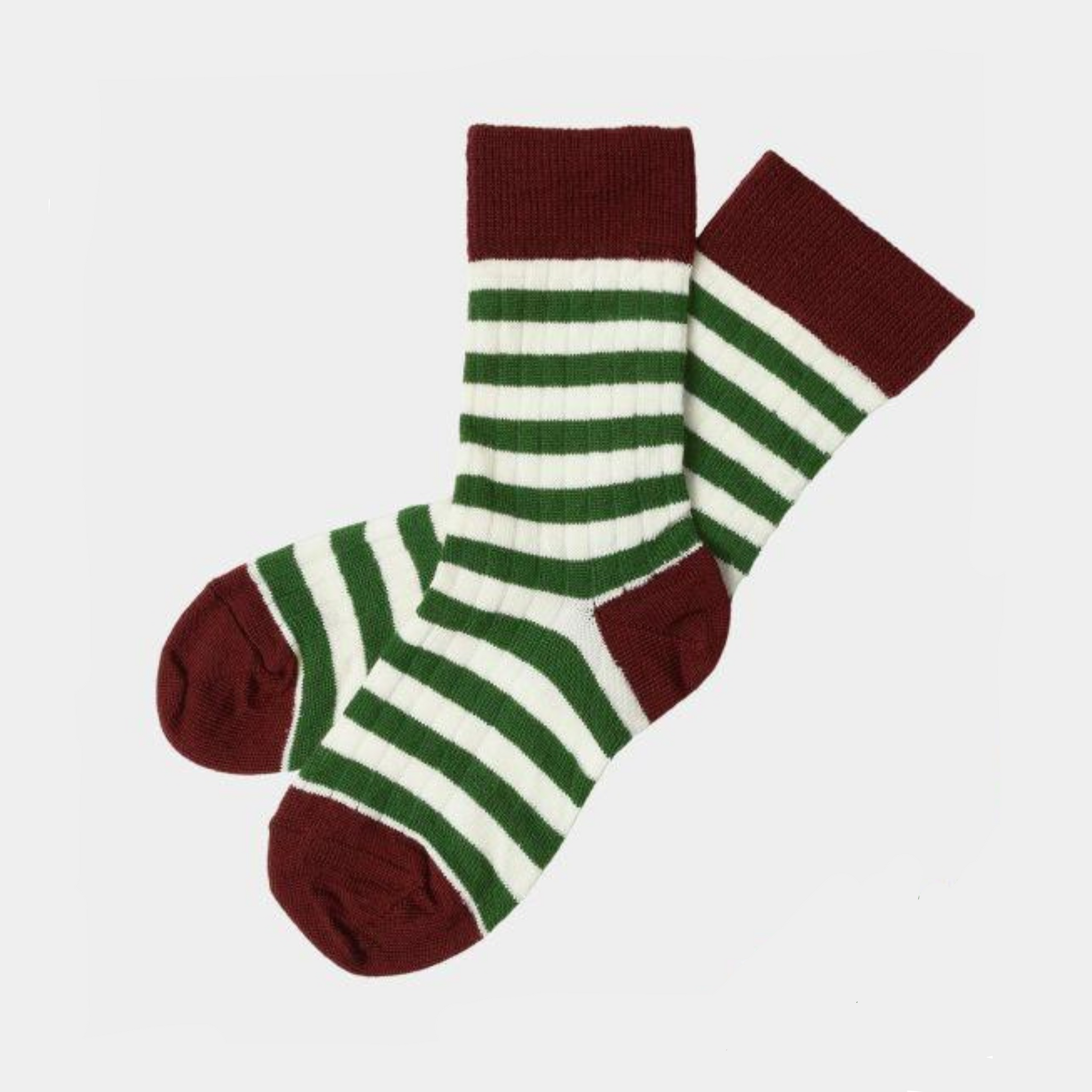Colour Block Socks – cranberry/forest