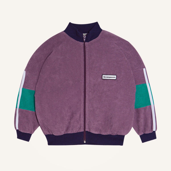 Purple Color Block Zipped Kids Sweatshirt
