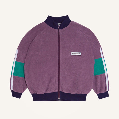 Purple Color Block Zipped Kids Sweatshirt