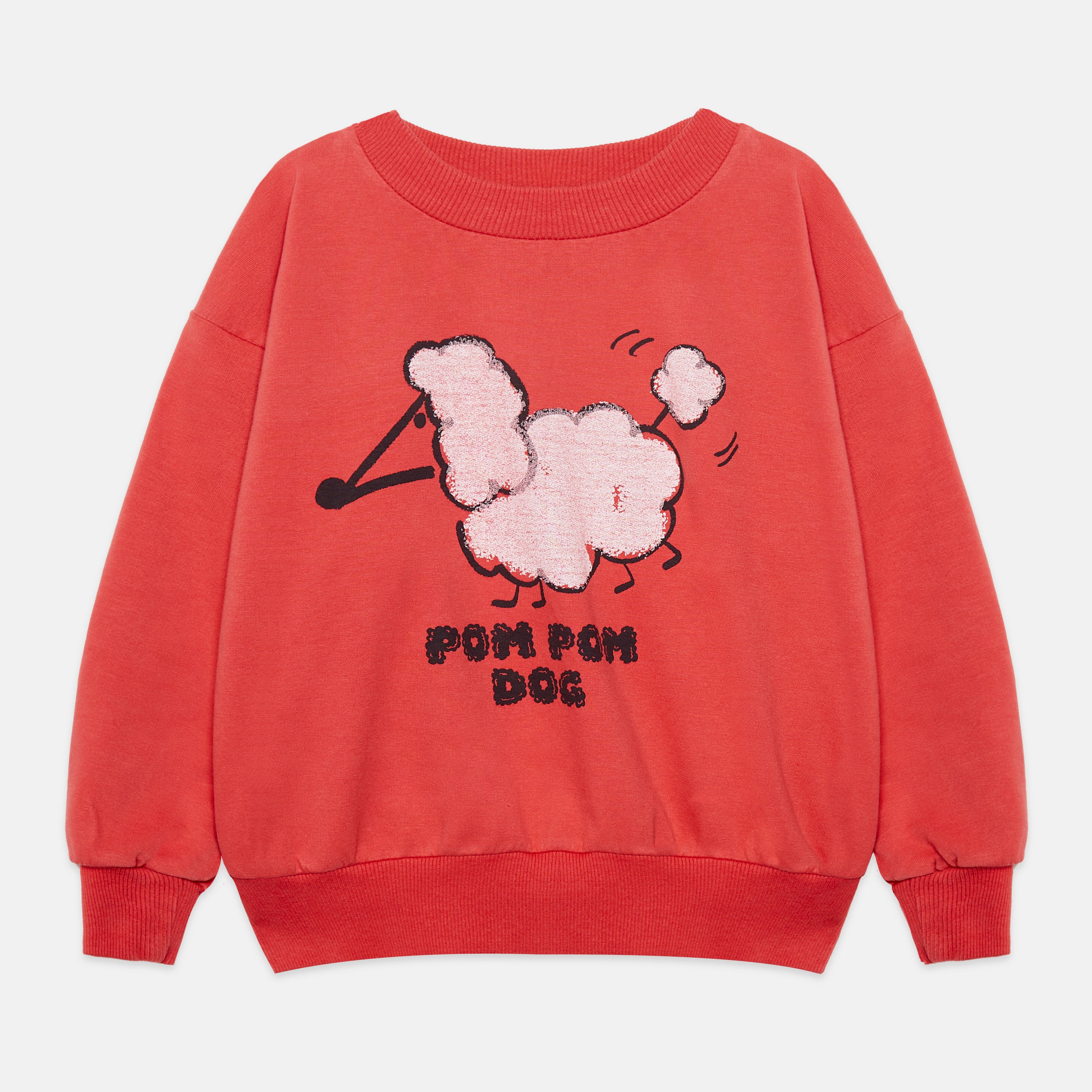 Pom Pom Dog Sweatshirt – red