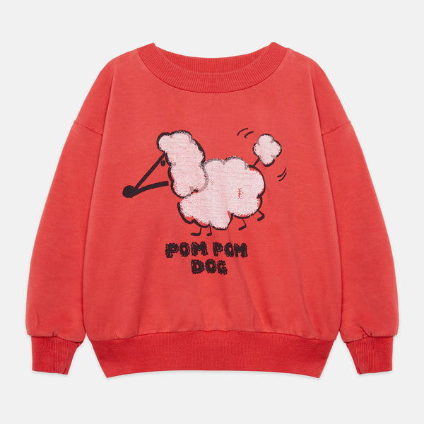 Pom Pom Dog Sweatshirt – red