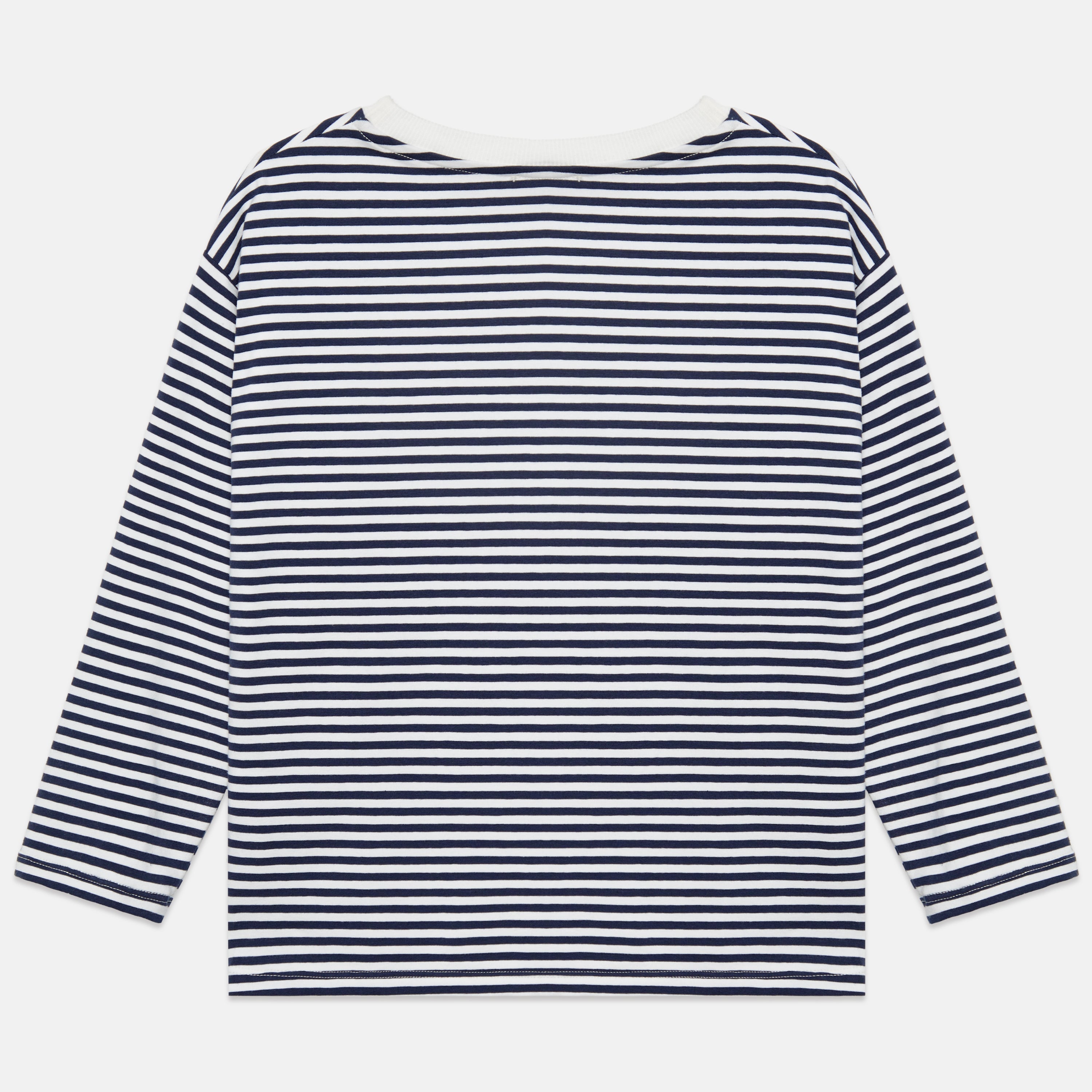 Beep Beep Longsleeve T-Shirt – stripes blue and white