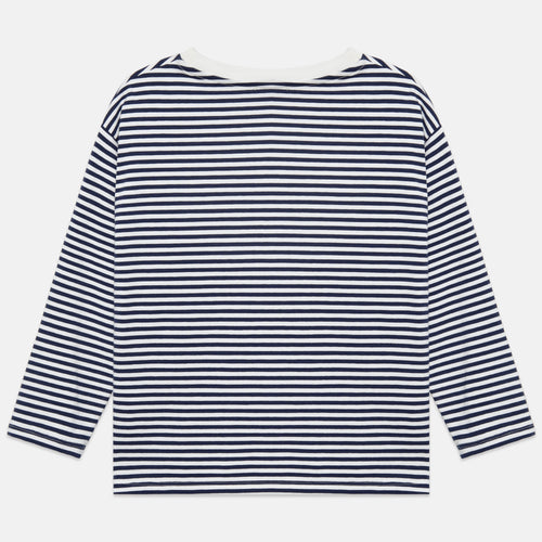 Beep Beep Longsleeve T-Shirt – stripes blue and white