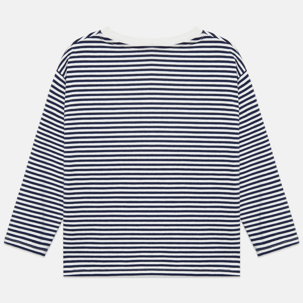 Beep Beep Longsleeve T-Shirt – stripes blue and white