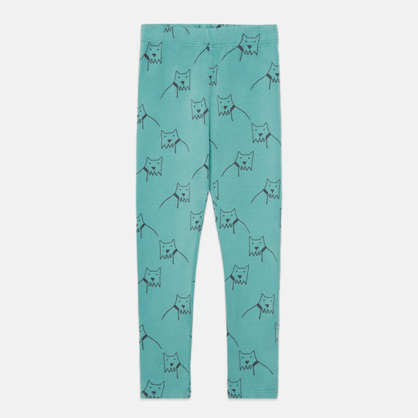 City Dog All Over Fleeced Leggings – turquoise