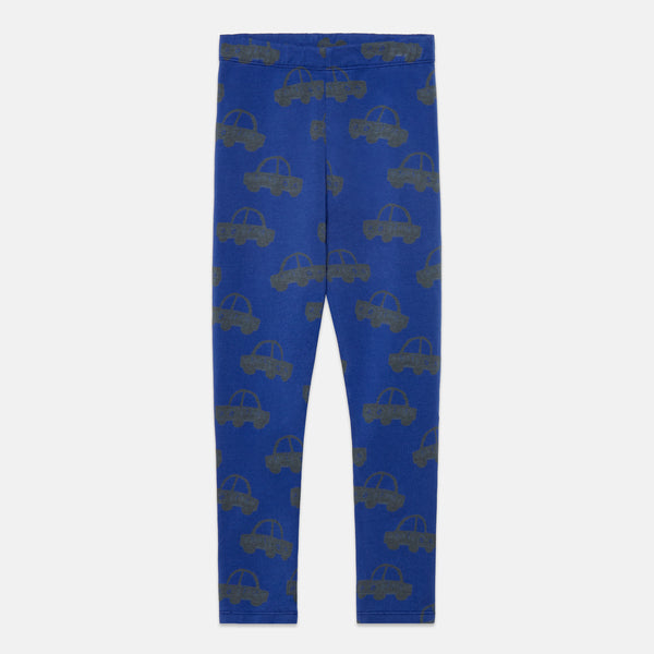Cars All Over Fleeced Leggings – dark blue