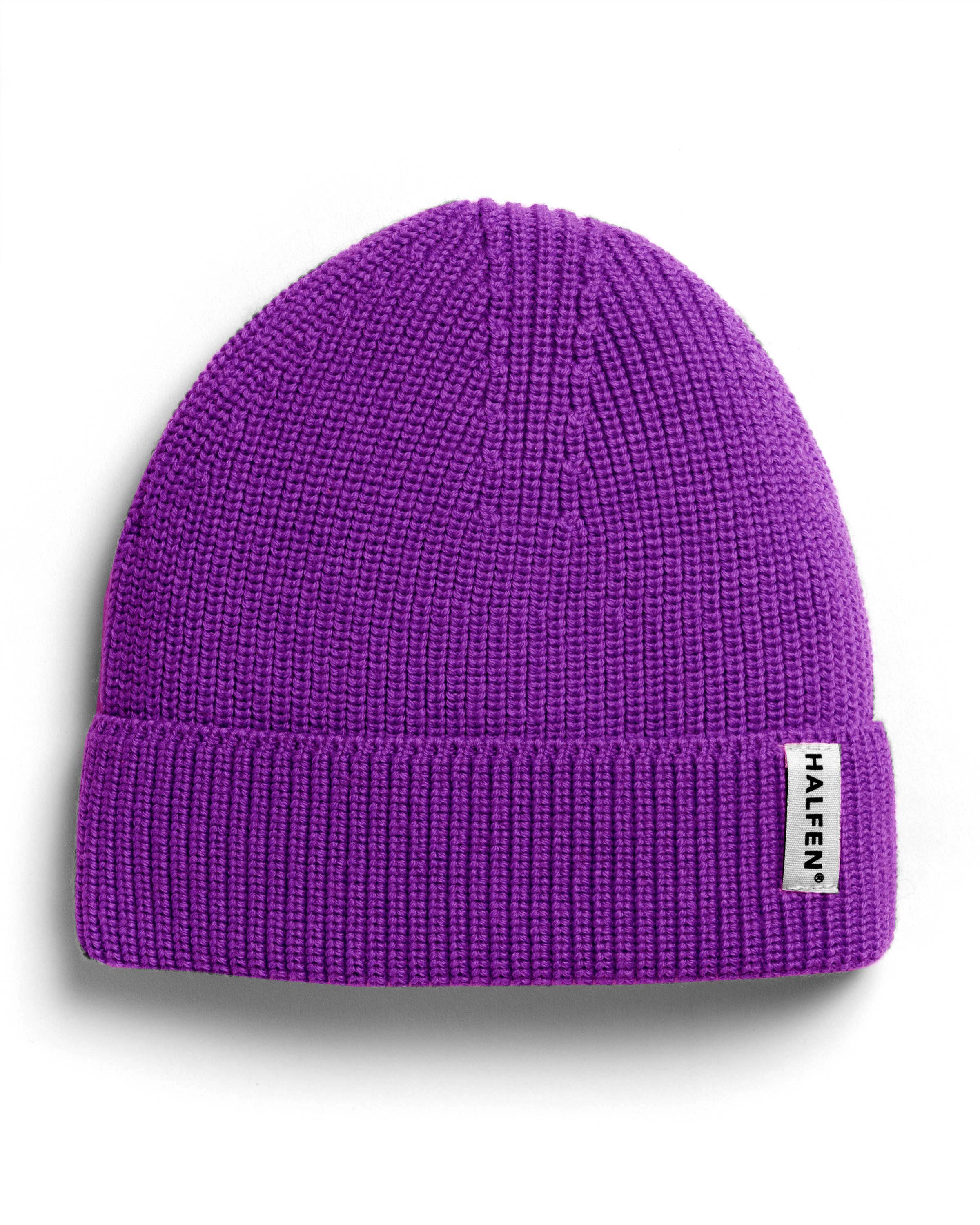 Strick Beanie Merino – purple