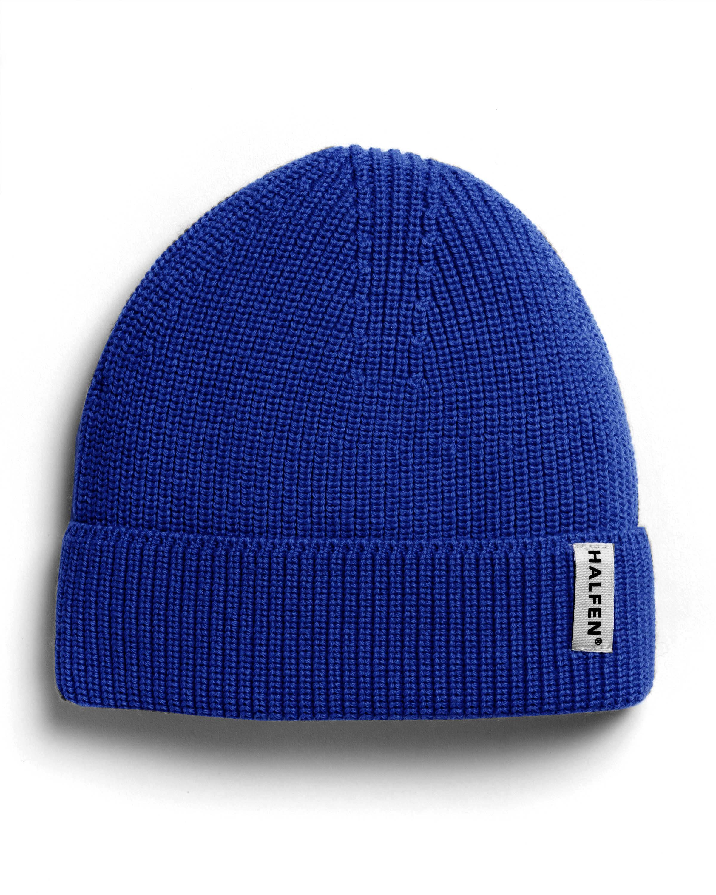 Strick Beanie Merino – royal blue