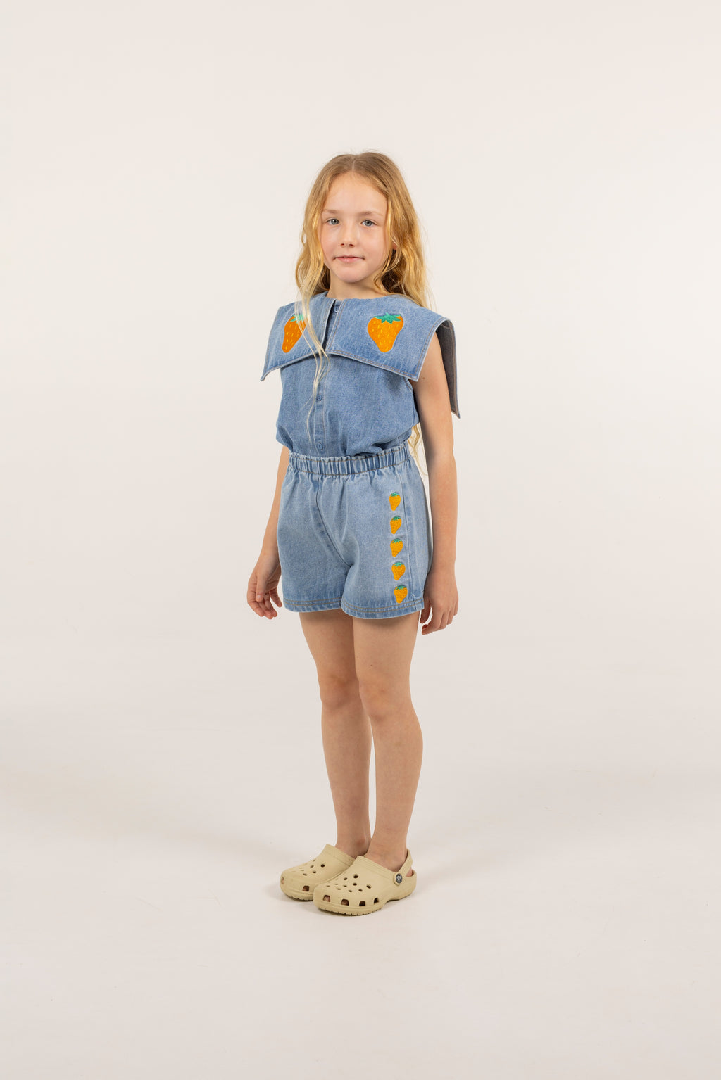 Strawberries Blouse – light blue denim