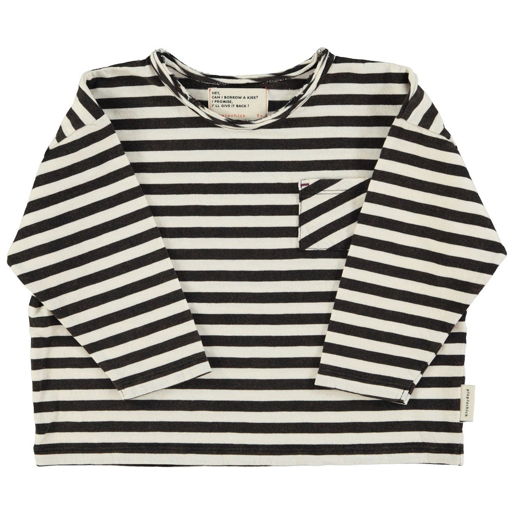 Longsleeve T-Shirt – ecru & black stripes
