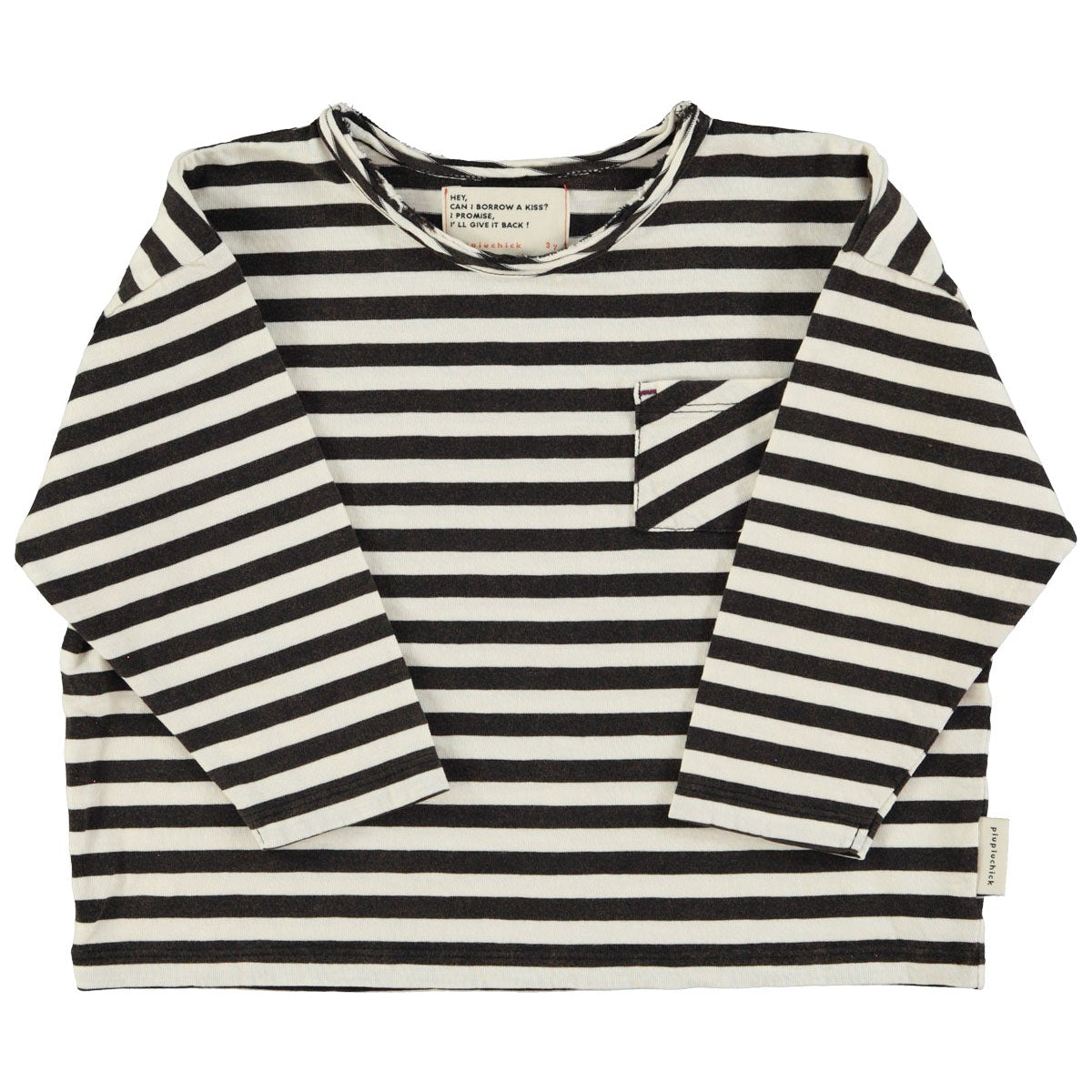 Longsleeve T-Shirt – ecru & black stripes