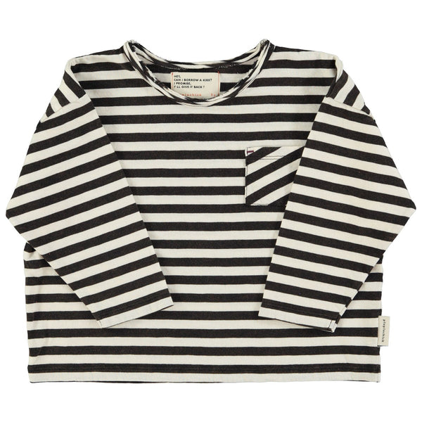 Longsleeve T-Shirt – ecru & black stripes