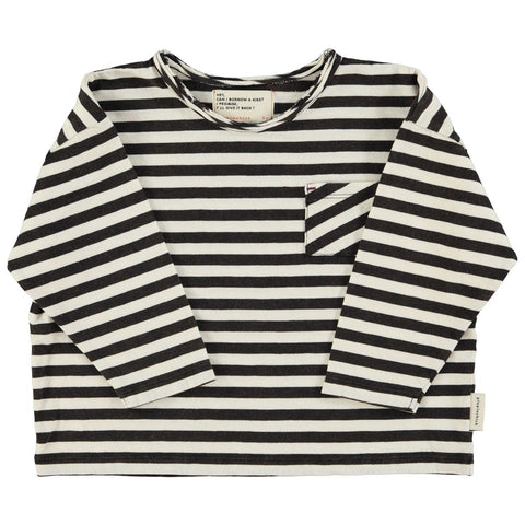 Longsleeve T-Shirt – ecru & black stripes